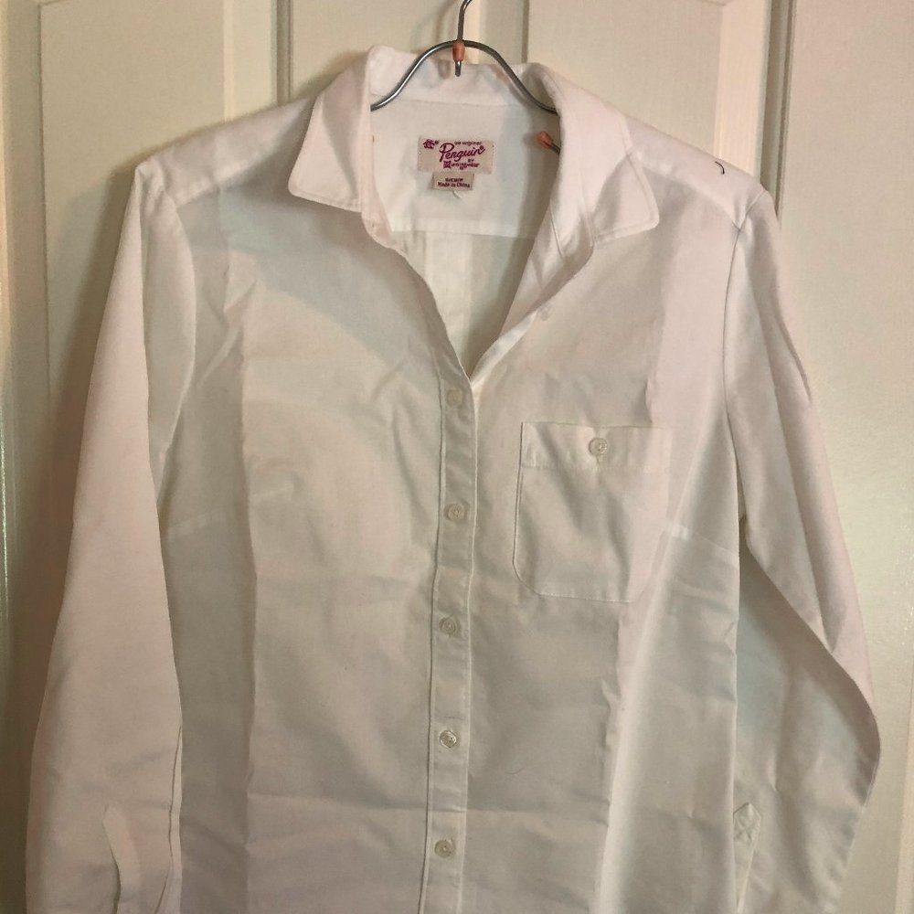 Penguin brand white button down shirt Sz Small